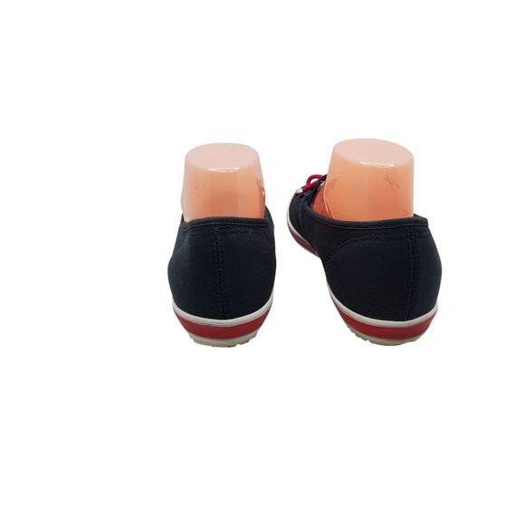 Womens GrassHopper Canvas Blue and Red Tie Boat Shoes - Picture 8 of 10